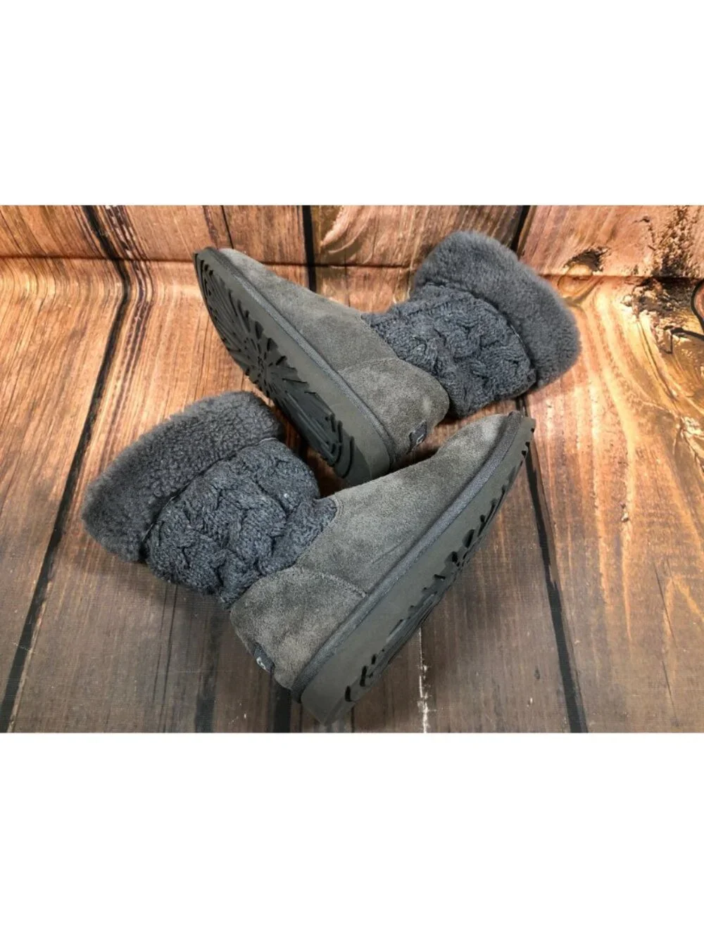 UGG Girls Kids 2 Juniper Confetti Charcoal Gray Boots 1013250K